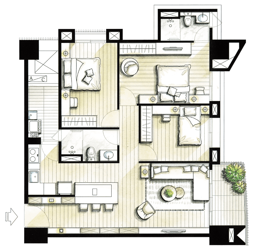 B戶傢俱配置參考圖